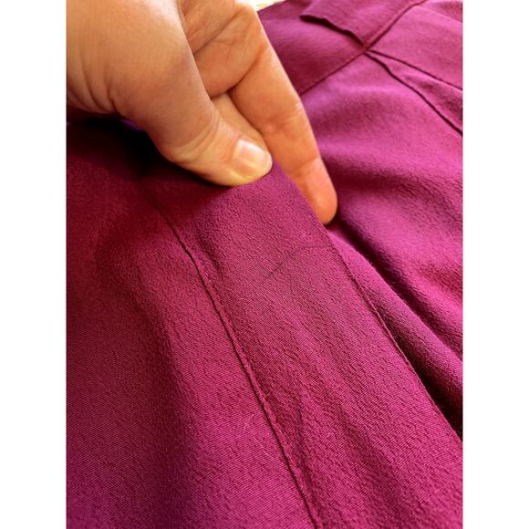 Broadway & Broome Madewell A Line Berry/Purple Button Front Midi Skirt Sz 0 - Picture 5 of 10